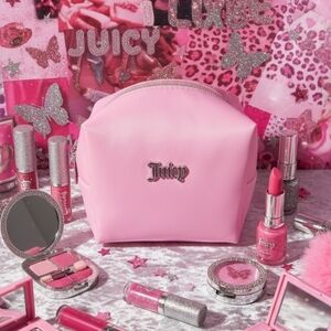 Juicy Couture Pink Satin Y2K Nylon Pouch